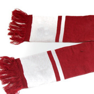 Bufanda Térmica de Punto Jacquard Larga Color Granate y Blanco con Rayas de Doble Cara y Flecos de la Hermandad Delta Sigma Theta, 100% Acrílico - Product Image 4