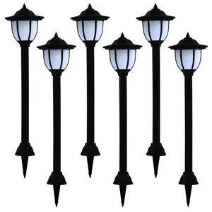 6pcs ha condotto le luci solari esterne nere del percorso - Product Image 1