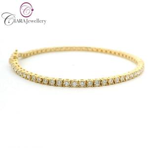 Bracelet de tennis en or jaune 18 carats de haute qualité de l'usine directe VS-2 qualité diamant 4 griffes réglage or Rose cadeau fête - Product Image 2