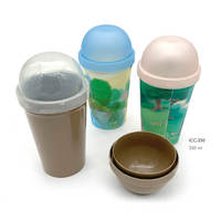 Tasses à dessert en plastique jetables de Taïwan avec logo personnalisé pour l'ODM d'OEM de salade de yaourt de pouding de gelée