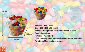 Recipientes de Plástico Transparente en Forma de Diamante Kwang Hsieh para Guardar Dulces y Chocolates - Product Image 6