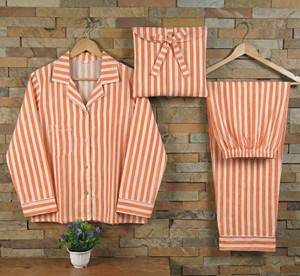 ชุดนอนผ้าทอแขนยาวสำหรับผู้หญิง ลายพิมพ์วาดมือ ผ้าฝ้ายเนื้อนุ่ม อุ่นสบาย ใส่ได้สองด้าน สำหรับฤดูใบไม้ผลิและฤดูร้อน - Product Image 2