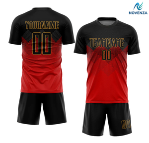 ชุดฟุตบอลแขนสั้นออกแบบส่วนตัว พิมพ์ลายแบบ Sublimation ทั้งตัว ชุดทีม - Product Image 3