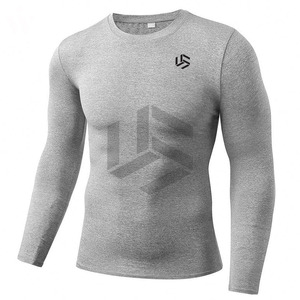 เสื้อคอมเพรสชั่นแบรนด์สั่งทำขายส่งสำหรับผู้ชาย เสื้อออกกำลังกายรัดรูปยืดหยุ่น เสื้อกีฬา เสื้อฟิตเนส เสื้อรัดกล้ามเนื้อผู้ชาย เสื้อแรชการ์ด - Product Image 1