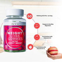 Gummies au vinaigre de cidre de pomme prêtes à être expédiées |   Complément alimentaire de contrôle du poids OEM