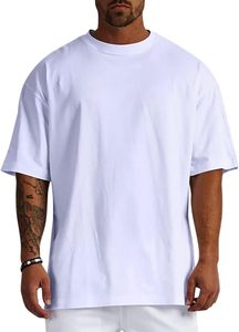 Camiseta de Manga Corta para Hombre, Talla Grande, de Algodón, Hombros Caídos, Estilo Urbano, con Logotipo Personalizado, Ajuste Holgado - Product Image 3