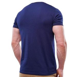 Camiseta 100% algodón para hombre, corte holgado, logotipo personalizado, secado rápido, transpirable, informal, servicio OEM, cuello en V, camisetas personalizadas. - Product Image 4