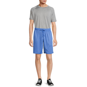 Shorts Bermuda bleus pour hommes, taille mi-haute, cordon de serrage, en polyester tricoté, décontractés, respirants, couleur unie, shorts de sport - Product Image 2