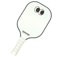 TOPPRO T7027 Nouveau design Ensemble de raquettes de pickleball en fibre de verre Noir et blanc Poignée en PU de qualité supérieure Noyau en polymère alvéolé découpé au laser Cristal