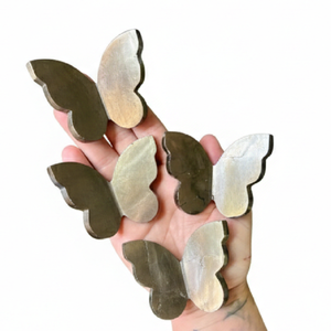 Al por mayor: Alas de mariposa de pirita natural talladas en cristal, piedra energética, espécimen mineral curativo para decoración del hogar y la oficina - Product Image 2