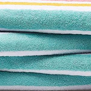 Serviettes de Spa de Luxe en Coton Bio 100% Personnalisées, Serviettes de Bain, de Mains et de Visage en Tissu Éponge Tricoté Color Block, Serviettes Absorbantes Jetables - Product Image 3