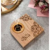 Encensoir portable en bois personnalisé avec nom arabe, brûleur d'encens artisanal en bois, boîte à oud et bakhoor, cadeaux islamiques pour l'Aïd, parfum d'intérieur