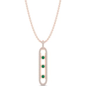REYES Lujoso Collar con Colgante de Moissanita de Plata de Ley 925, Joyería Fina de Alta Calidad con Gema Esmeralda Chapada en Oro de 14K y 18K - Product Image 3