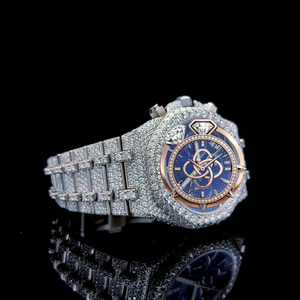 Luxury Moissanite Diamond Watch Men Full Pave VVS Moissanite Stones Stainless Steel <b>Automatic</b> <b>Wristwatch</b> - Product Image 2