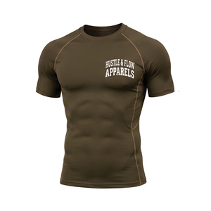 Custom Logo Printing High Quality Solid Color <b>Short</b> Sleeve <b>Compression</b> Shirt Men's Customizable <b>Compression</b> Shirts - Product Image 2