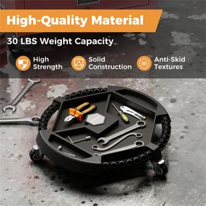 Carrello Portautensili da Garage a 4 Scomparti con Supporti Magnetici e Ruote Girevoli a 360 Gradi, Vassoio Organizzatore Portatile - Product Image 5