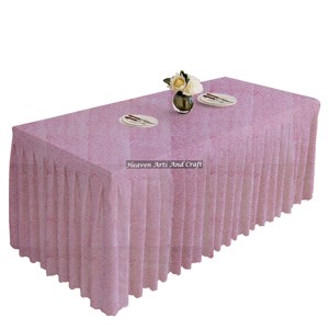2025 New Pattern 100% Cotton Rectangle <b>Table</b> <b>Covers</b> Floral Print Hand Block Printed Pleated <b>Table</b> Cloths Trending Wholesale - Product Image 2