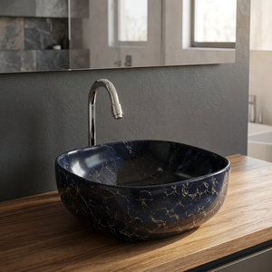 Vistaar Lavabo de table en céramique décoré de qualité export, design de luxe pour hôtel, prix usine Inde - Product Image 6