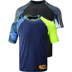 Premium <b>Mens</b> Rash Guard Half Sleeve Lightweight Athletic Compression <b>Shirt</b> High Quality Supplier - Product Image 1