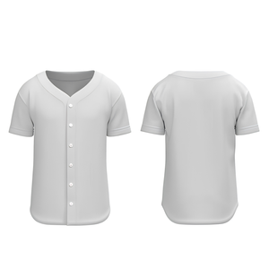 Camiseta de Béisbol Blanca Unisex de Manga Corta con Botones al Frente, Poliéster, Corte Regular para Adultos, Ropa para Todas las Temporadas - Product Image 4