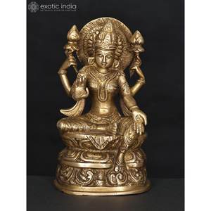 8 \ "รูปปั้นทองเหลืองสี่อาวุธของเทพธิดารูปปั้นพระลักษมีอวยพร - Product Image 3