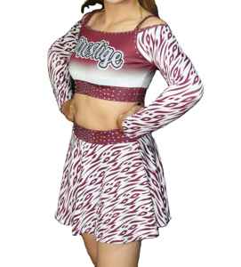 Nouveaux uniformes de cheerleading personnalisés respirants à manches longues pour adultes, imprimés, OEM, costumes de danse All Stars, ensemble 100% polyester - Product Image 6