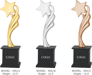 Trofeo Estrella Metálica de 12.5 Pulgadas, Chapado en Oro, Plata y Bronce, Modelo 806 A B C, Grabado Duradero, Premio para Deportes y Juegos - Product Image 5