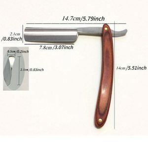 Navaja de Barbero Estilo Antiguo con Mango de Madera y Hoja de Acero Inoxidable, Compatible con Remy, Herramienta Profesional de Alta Calidad para el Cuidado Personal - Product Image 2