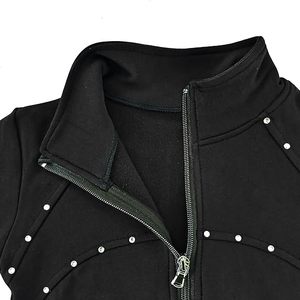 Chaqueta de Entrenamiento de Patinaje sobre Hielo Brillante para Niña, Top de Felpa con Diamantes, Ropa de Entrenamiento de Patinaje Premium para Niñas - Product Image 3