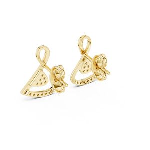 Juego de pendientes de diamantes cultivados en laboratorio únicos en oro amarillo de 18 quilates para compromiso, boda, fiesta, evento, regalo de San Valentín, uso diario para mujer - Product Image 2