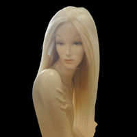Wig Rambut Manusia Remy 100% Asli Indonesia, Ekstensi Kutikula Tertata Rapi, Gaya Pirang Lurus Alami untuk Lace Glueless