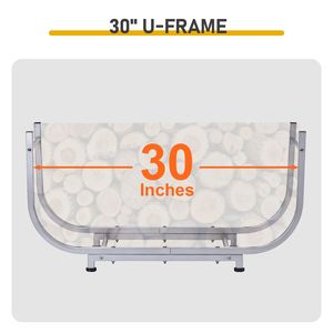 30in Rustproof Metal Firewood Rack Indoor Outdoor Stable <b>Log</b> Holder for Fireplace <b>Decor</b> Firewood Storage Organizer - Product Image 5