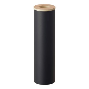Caja de pañuelos cilíndrica negra de estilo nórdico con tapa de madera y diseño independiente - Product Image 3