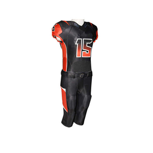 Ensemble d'uniformes de football américain pour hommes, maillot blanc et rouge avec numéro 23, manches courtes, col en V, pantalon à fermeture à boucle, évacuation de l'humidité - Product Image 2