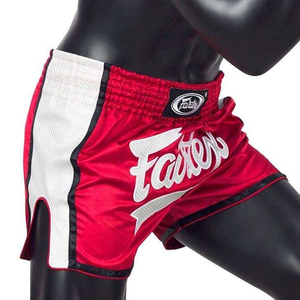 Pantalones Cortos de Boxeo para Hombre Fair Tex, Rojos, de Satén, para Muay Thai y Kickboxing, Transpirables, de Poliéster, para Artes Marciales - Product Image 3