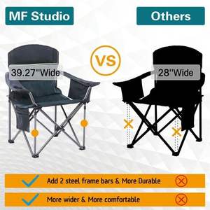 Chaise de camping pliable portable avec porte-gobelets, chaise rembourrée surdimensionnée pour les activités de plein air - Product Image 3