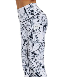 Leggings de yoga pour femmes à imprimé marbré, taille haute, sans couture, pantalon de fitness, vêtements de sport personnalisés, collants de compression pour l'entraînement - Product Image 3