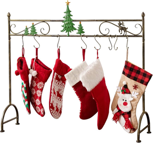 Crochet de cheminée en métal à forte adhérence pour Noël, décoration décorative pour chaussettes en feutre - Product Image 2
