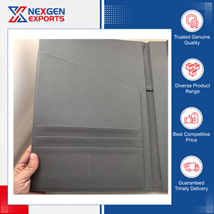 Porte-documents en cuir PU fait main de qualité supérieure, le plus vendu, avec poches et clip magnétique, fabriqué en Inde - Product Image 5