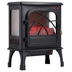 25.5 Inch Freestanding <b>Electric</b> Fireplace Stove <b>Heater</b> 1500W 5120BTU <b>Portable</b> Overheating Protection Adjustable Features Glass - Product Image 6
