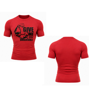 T-shirt de compression pour homme, léger, extensible, pour la remise en forme, l'entraînement en salle de sport, vêtements de sport personnalisés, fournisseur en gros, conception OEM - Product Image 1