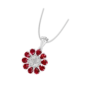 สร้อยคอเงินสเตอร์ลิง925หรูหราพร้อมจี้อัญมณีสีขาวทองทับทิมจี้รูปทรงลูกแพร์จี้และเสน่ห์สำหรับผู้หญิง - Product Image 3