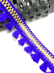 Dentelle à franges colorée de style ethnique en polyester, largeur 2,2 cm, avec petites pampilles, marque Kalong, pour téléphone portable - Product Image 2