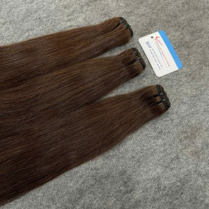 Precio al por mayor: Cabello humano vietnamita 100% natural, color marrón, trama a máquina, brillante, sin enredos, sin caída, listo para enviar, cutícula completa. - Product Image 5