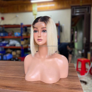 Hot Trending Human Hair <b>Wigs</b> Vietnamese Raw Hair Lace Front <b>Wig</b> Blonde <b>Bob</b> Style With Baby Hair Swiss Lace HD Transparent - Product Image 2