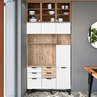 Meuble de rangement de cuisine Furnizone OEM en panneaux de bois, unité de rangement avec tiroirs, design moderne, installation facile, modèle MDF 2167