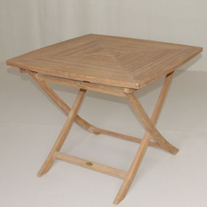 Square <b>Folding</b> <b>Table</b> Teak Wood Well Sanded Outdoor 4 Seat Capacity - Product Image 1
