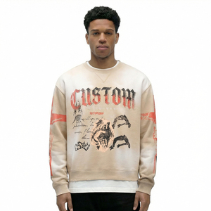 Sudadera de hombre OEM 2026 de nueva llegada con hombros caídos, corte holgado, diseño personalizado, estampado, bordado, gráfico, estilo urbano para hombre - Product Image 3