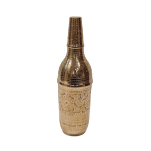 Pure Copper Wine <b>Bottle</b> Engraved Floral Design With Built In Cup Leak Proof Handcrafted Drinking Flask - Product Image 1