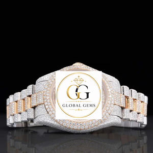 นาฬิกาข้อมือเพชรขาวแบบ Iced Out ขายดีที่สุด หน้าปัดทอง ดีไซน์โดดเด่น สำหรับแฟชั่นทันสมัย ขายส่ง - Product Image 2